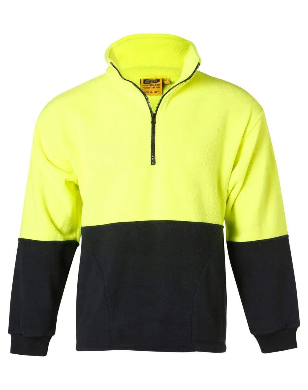 Hi-vis 2 Tone Polar Fleece SW07 Work Wear Australian Industrial Wear S Fluoro Yellow/Navy